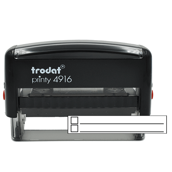 2 Line Checkbox Rubber Stamp