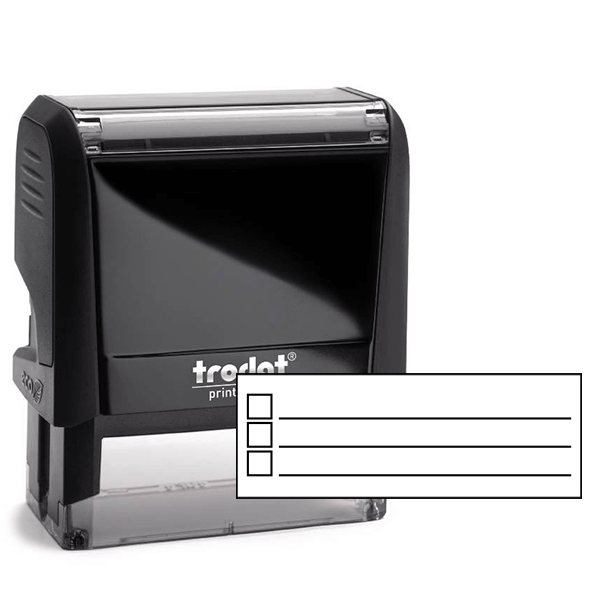 3 Line Checkbox Rubber Stamp
