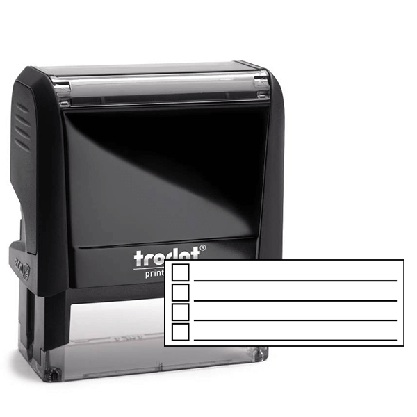 4 Line Checkbox Rubber Stamp