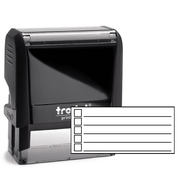 5 Line Checkbox Rubber Stamp