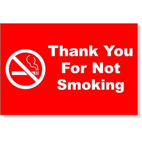 Thank You For Not Smoking Sign