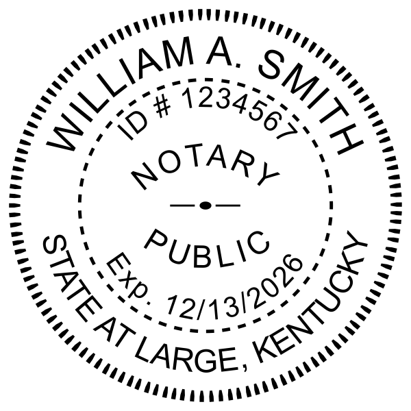 Kentucky Notary Round With Expiration Date
