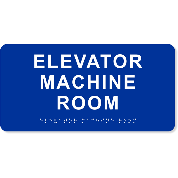 Elevator Machine Room 4" x 8" ADA Sign
