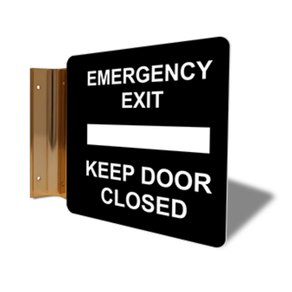Emergency Exit Keep Door Closed 6" x 6" Corridor Sign