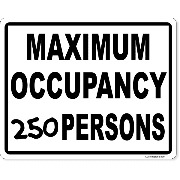 Maximum Occupancy 8" x 10" Write On Sign