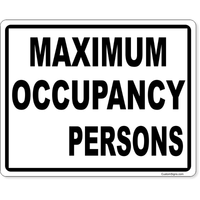 Maximum Occupancy 8" x 10" Write On Sign - alternate view