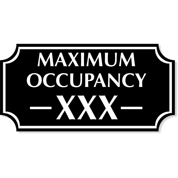 Maximum Occupancy Scalloped Corners Engraved Plastic Sign | 4