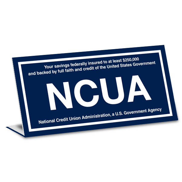 NCUA Engraved Plastic Bent Sign | 4