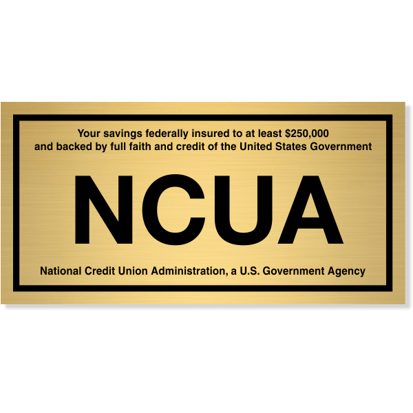 NCUA Engraved Brass Wall Plate | 4" x 8"