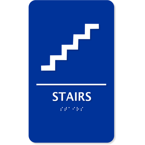 Plastic Braille Stairs 10" x 6" ADA Sign