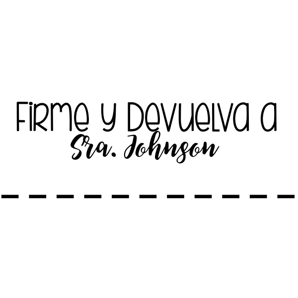 Spanish Sign And Return Teacher Stamp