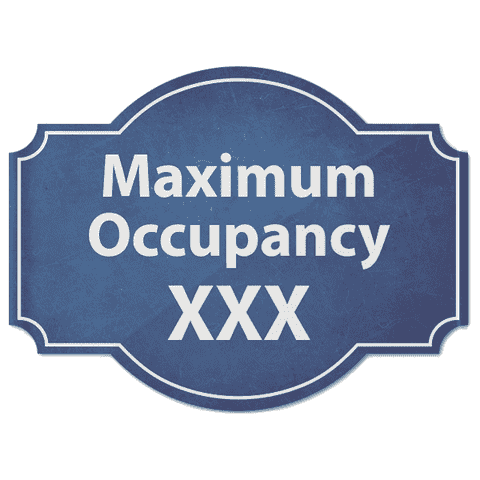 Maximum Occupancy Blue Texture 6" x 8" Acrylic Sign