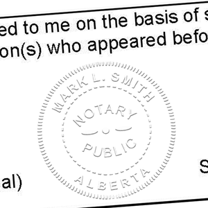 Alberta Canada Notary Public Seal Stamp Imprint