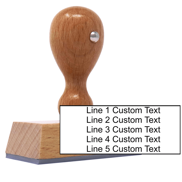 5 Line Custom Wood Handle Stamp