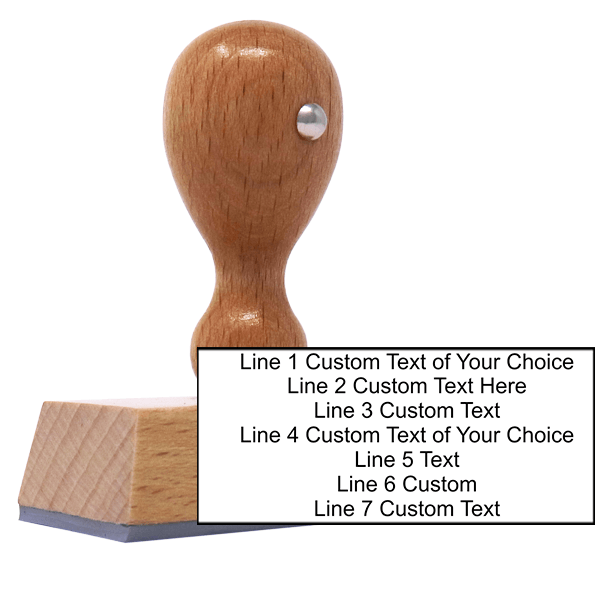 7 Line Custom Wood Handle Stamp