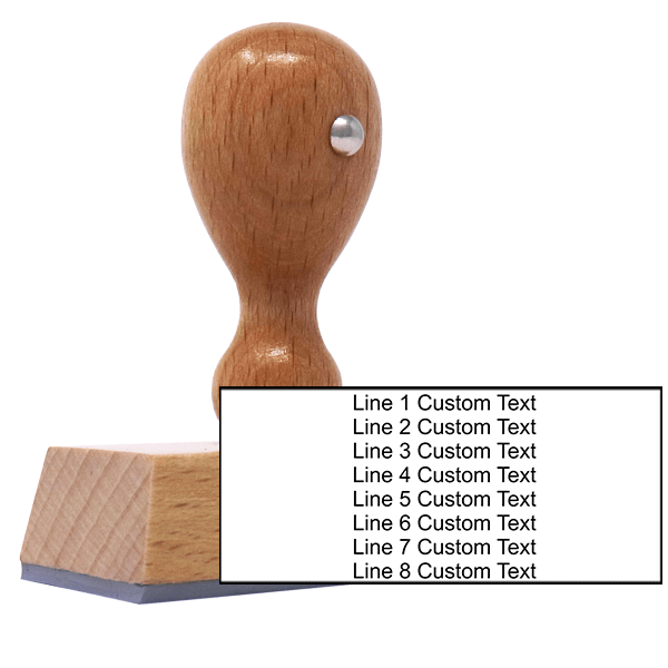 8 Line Custom Wood Handle Stamp