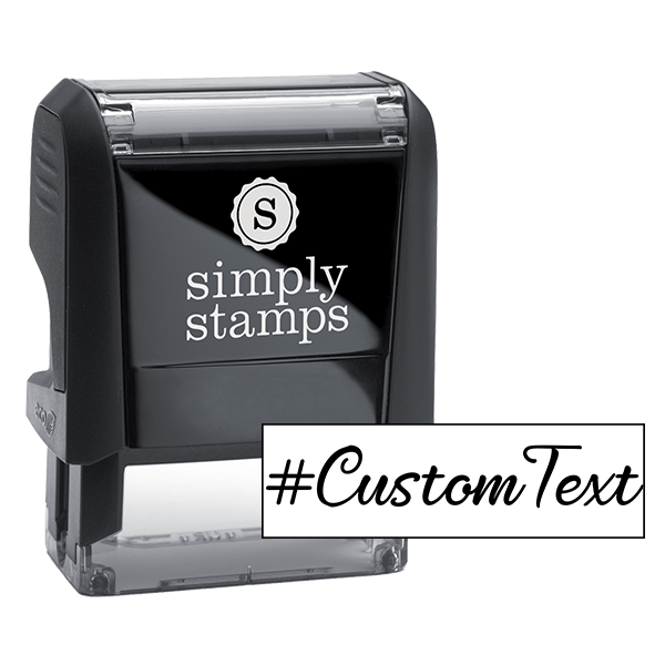 Custom Text Script Hashtag Rubber Stamp