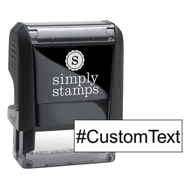 Custom Text Sans Serif Hashtag Rubber Stamp