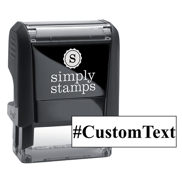 Custom Text Serif Hashtag Rubber Stamp