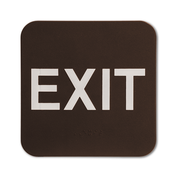 Brown Exit 6" x 6" ADA Braille Sign