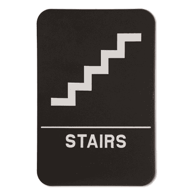 Black Stairs ADA Braille Sign