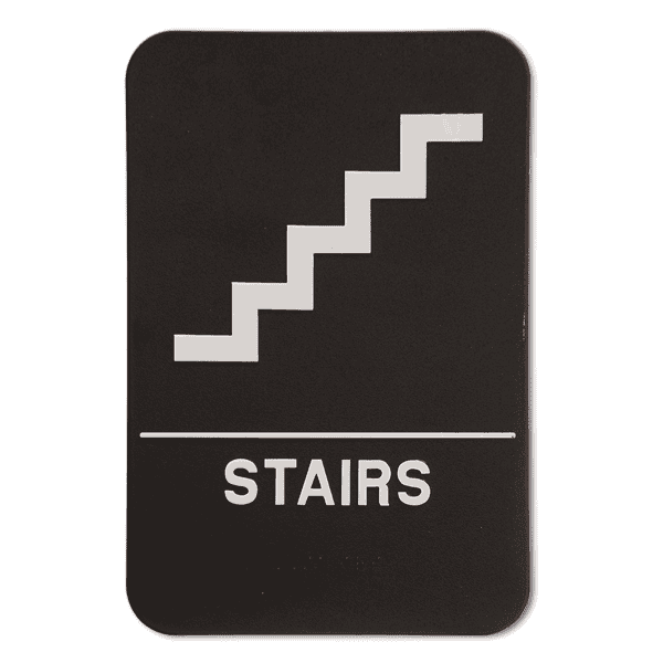 Black Stairs ADA Braille Sign