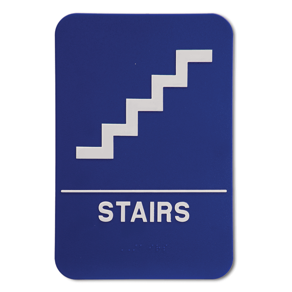 Blue Stairs 9" x 6" ADA Braille Sign