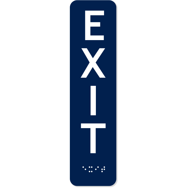 Vertical Exit 8" x 2" ADA Braille Sign