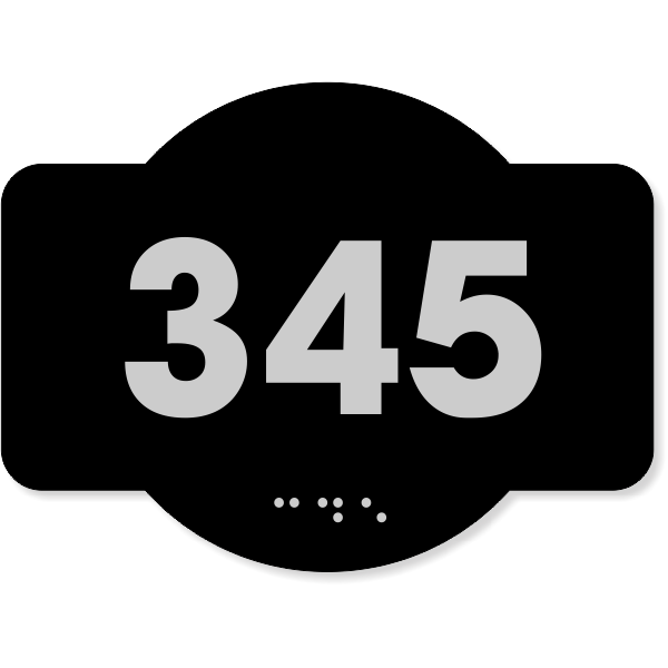 Dome Badge 3" x 4" ADA Number Sign