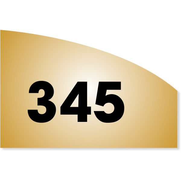 Curved 4" x 6" Number Sign