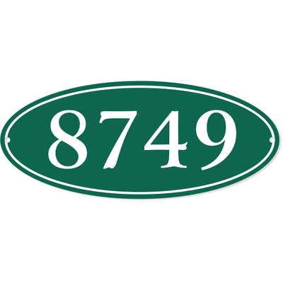 Oval Border Home Address Sign | 5" x 12"