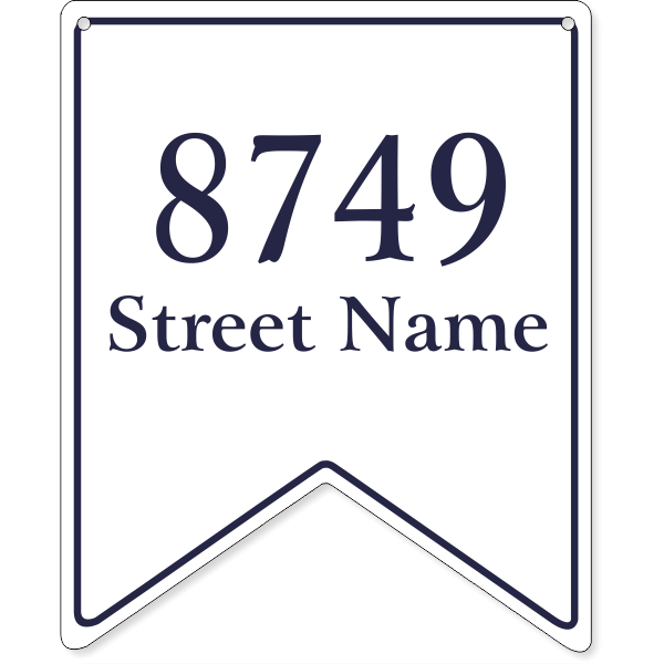 Bunting Border Home Address Sign w/ Street Name | 12" x 10"