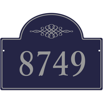 Crest Border Home Address Sign | 11" x 15"