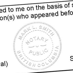 Notary for British Columbia Seal Stamp Imprint