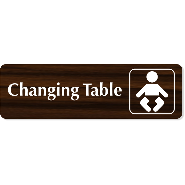 Changing Table Baby Icon Engraved Plastic Sign 3" x 10"