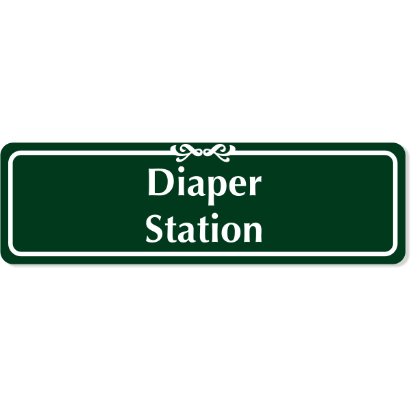 Diaper Station Engraved Plastic Sign | 3" x 10" | Customsigns.com