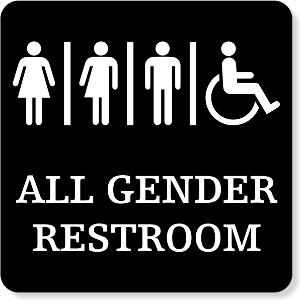 ALL GENDER Handicapped Sign | 6" x 6"
