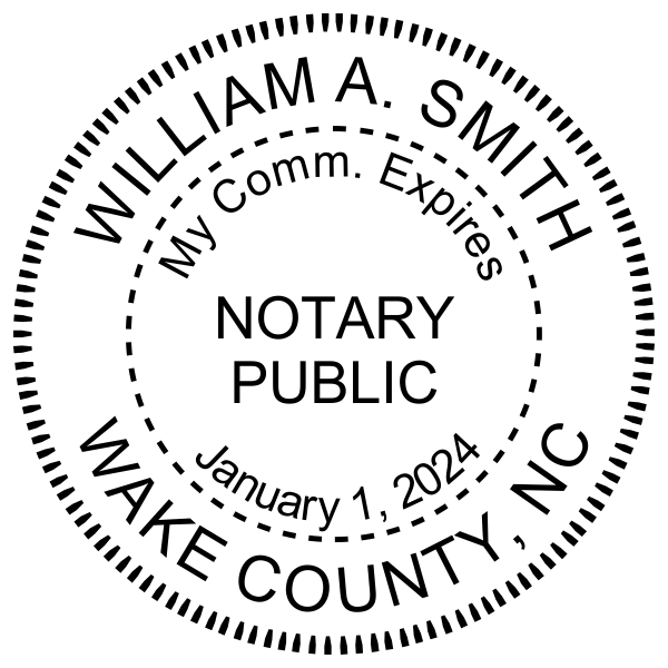 North Carolina With Expiration Date Notary Pink - Round