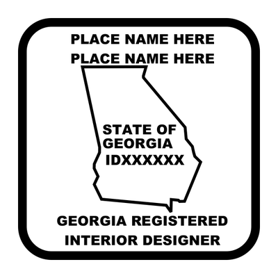 State of Georgia Interior Designer Square Stamp Seal - alternate view