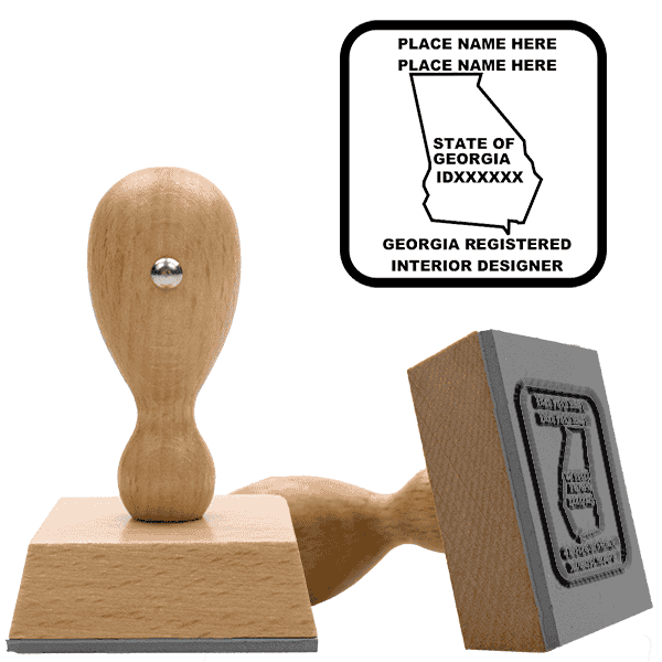 State of Georgia Interior Designer Square Stamp Seal