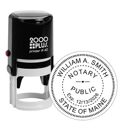 Maine Round Notary Stamp - alternate view