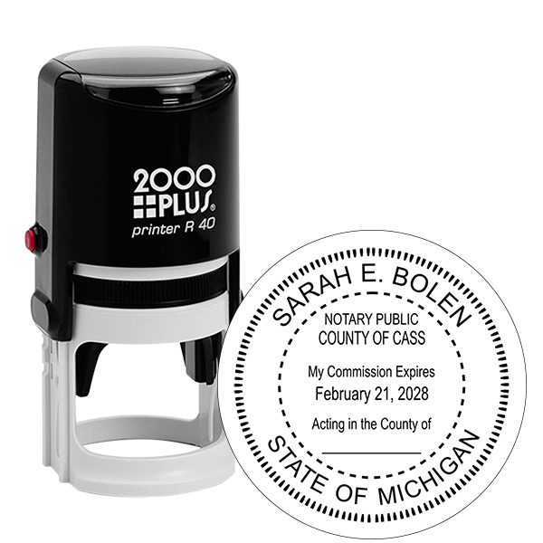 Michigan Round Notary Stamp