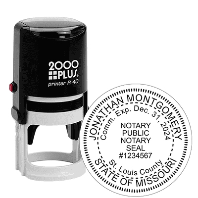 Missouri Round Notary Stamp - alternate view