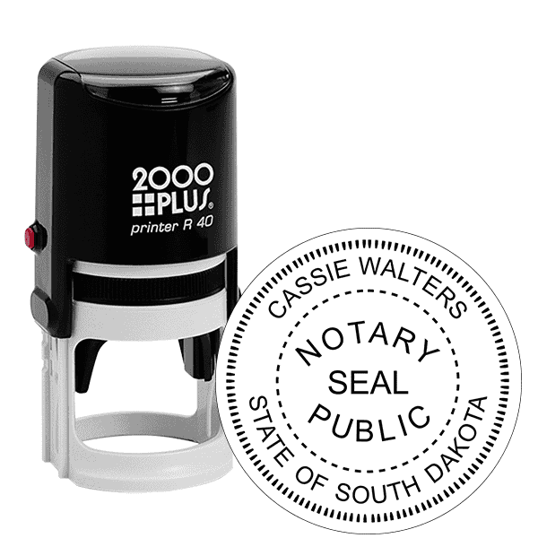 South Dakota Notary with Seal Round Stamp
