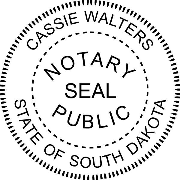 South Dakota Notary with Seal Round Stamp