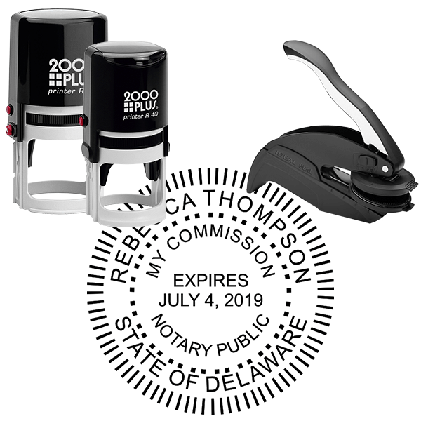Delaware Notary Public Round Stamp Seal