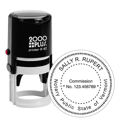 Vermont Round Notary Stamp - alternate view