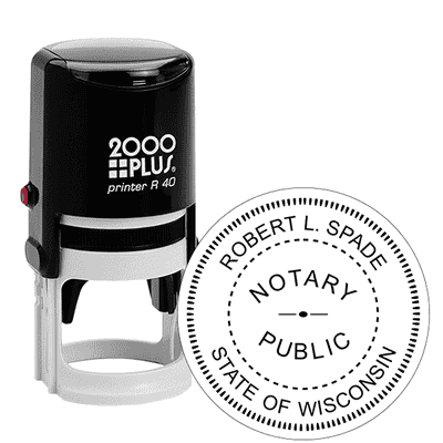 Wisconsin Round Notary Stamp - alternate view