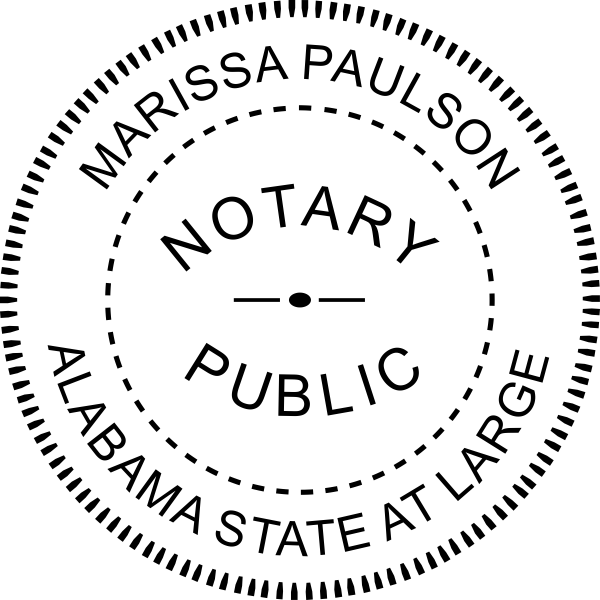 Alabama Notary Pink Stamp - Round