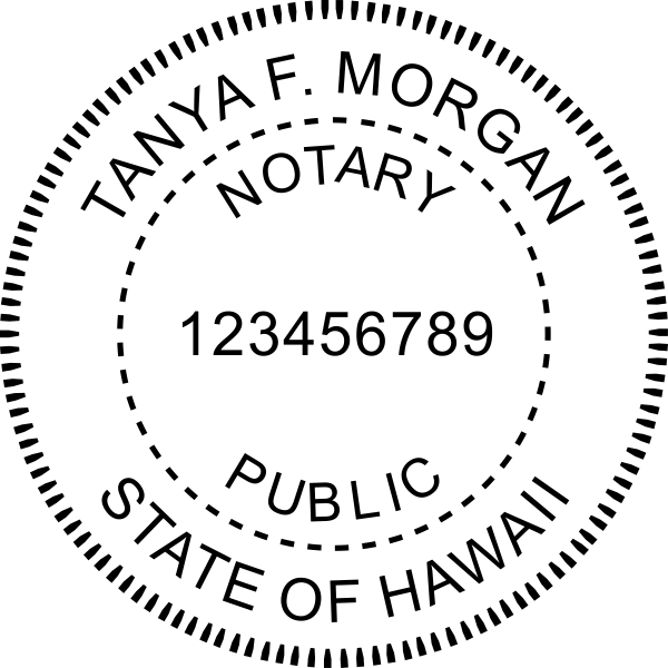 Hawaii Notary Pink Stamp - Round